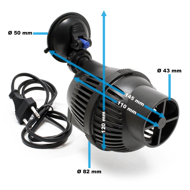 SunSun JVP-102A Flow Pump 5,000 l/h, Swivel, Suction Cup Holder