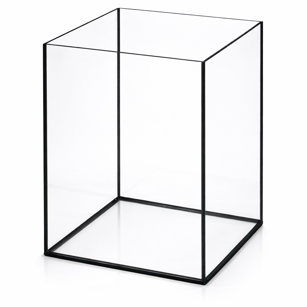 Aquarium 40x40x50cm Cube 80 Liter schwarz
