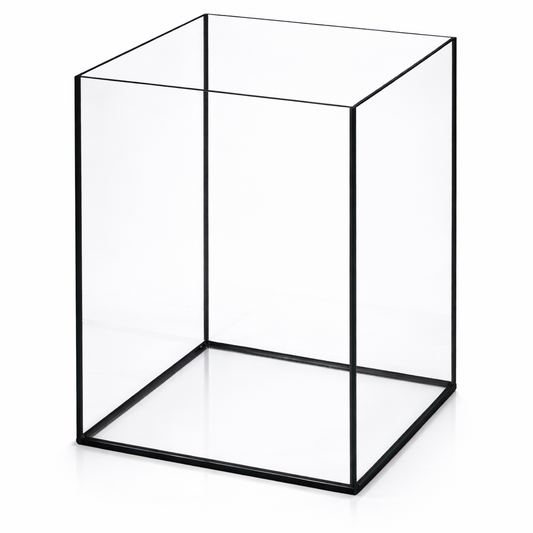 Aquarium 40x40x50cm Cube 80 Liter schwarz