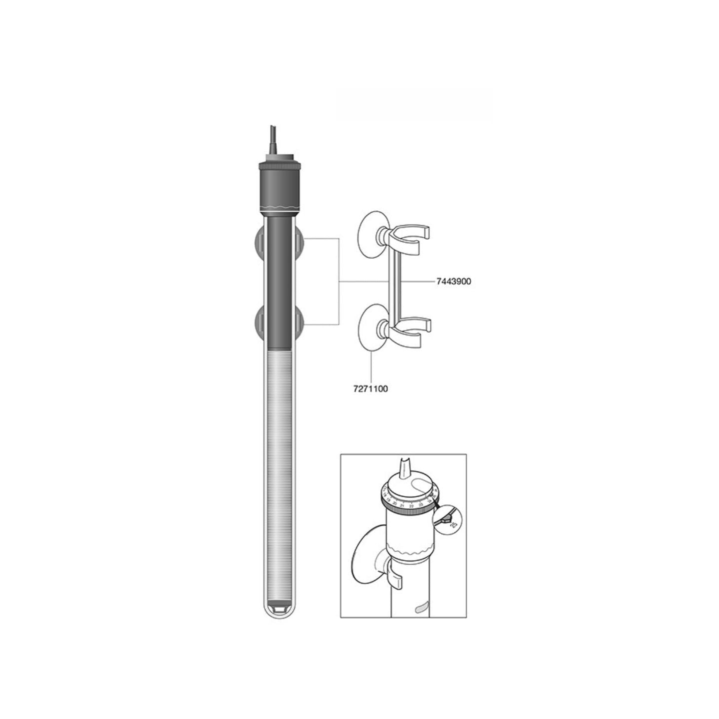 EHEIM Support double à ventouses pour chauffage Jäger 7443900
