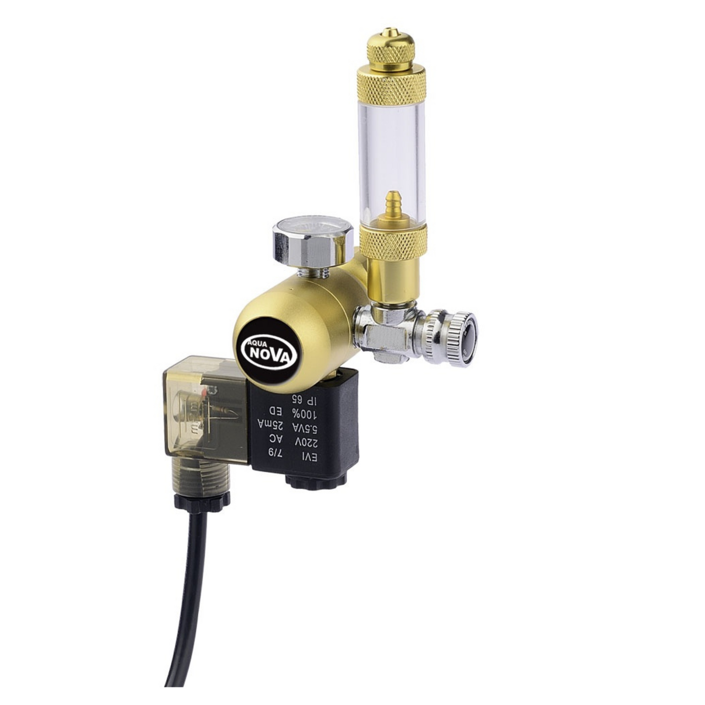 Aquanova CO₂ pressure regulator Gold series with solenoid valve (night shut-off)
