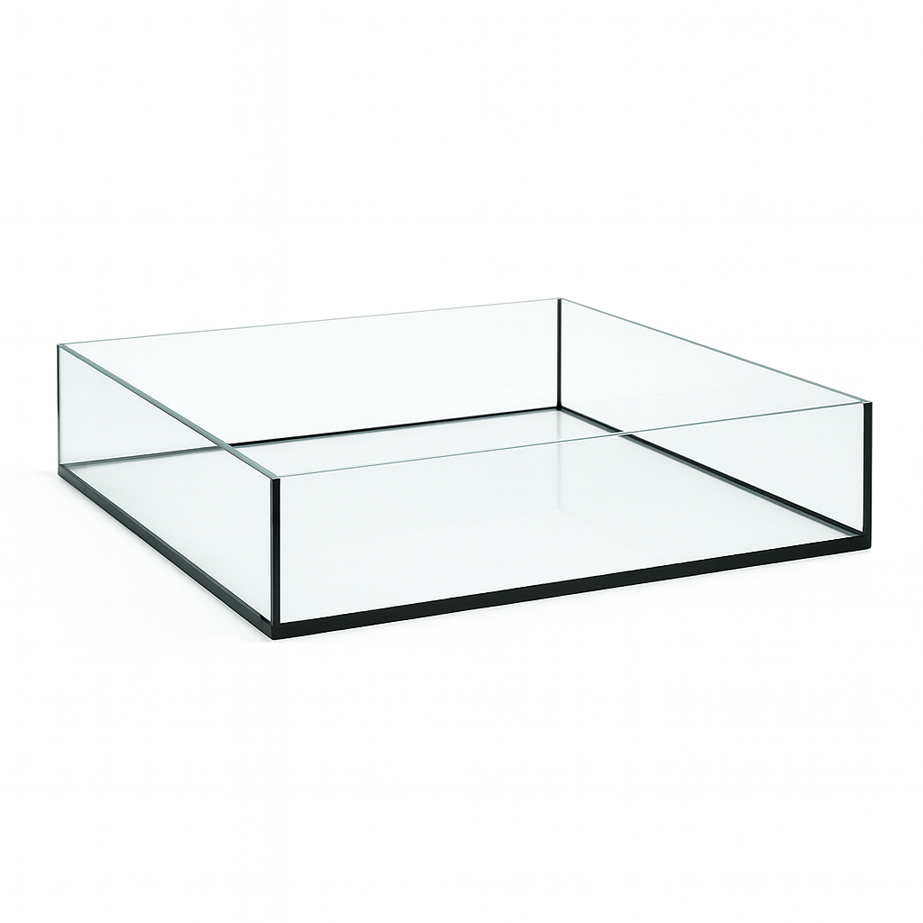 Aquarium 80x80x25cm Quader 160 litres noir - Shallow Tank