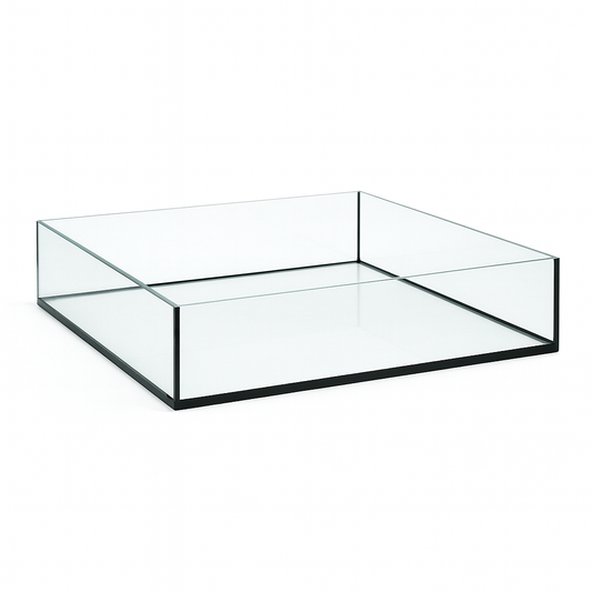 Aquarium 80x80x25cm Quader 160 Liter schwarz -Shallow Tank
