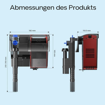 SunSun CBG-500 Filtre à suspendre avec UVC, 500 l/h, pour aquariums jusqu'à 115 litres