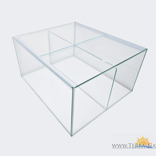 Aquarium 33x38x20cm für Kallax Regal 25 Liter transparent mit Trennscheibe