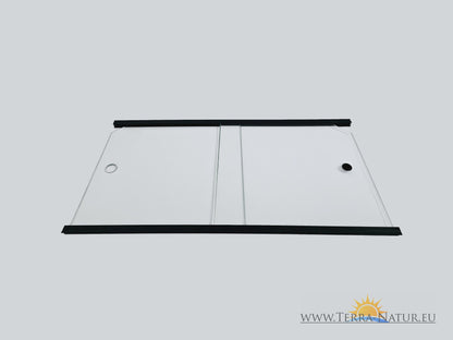 Couvercle coulissant en verre pour aquarium 120x40cm / Droite - Gauche