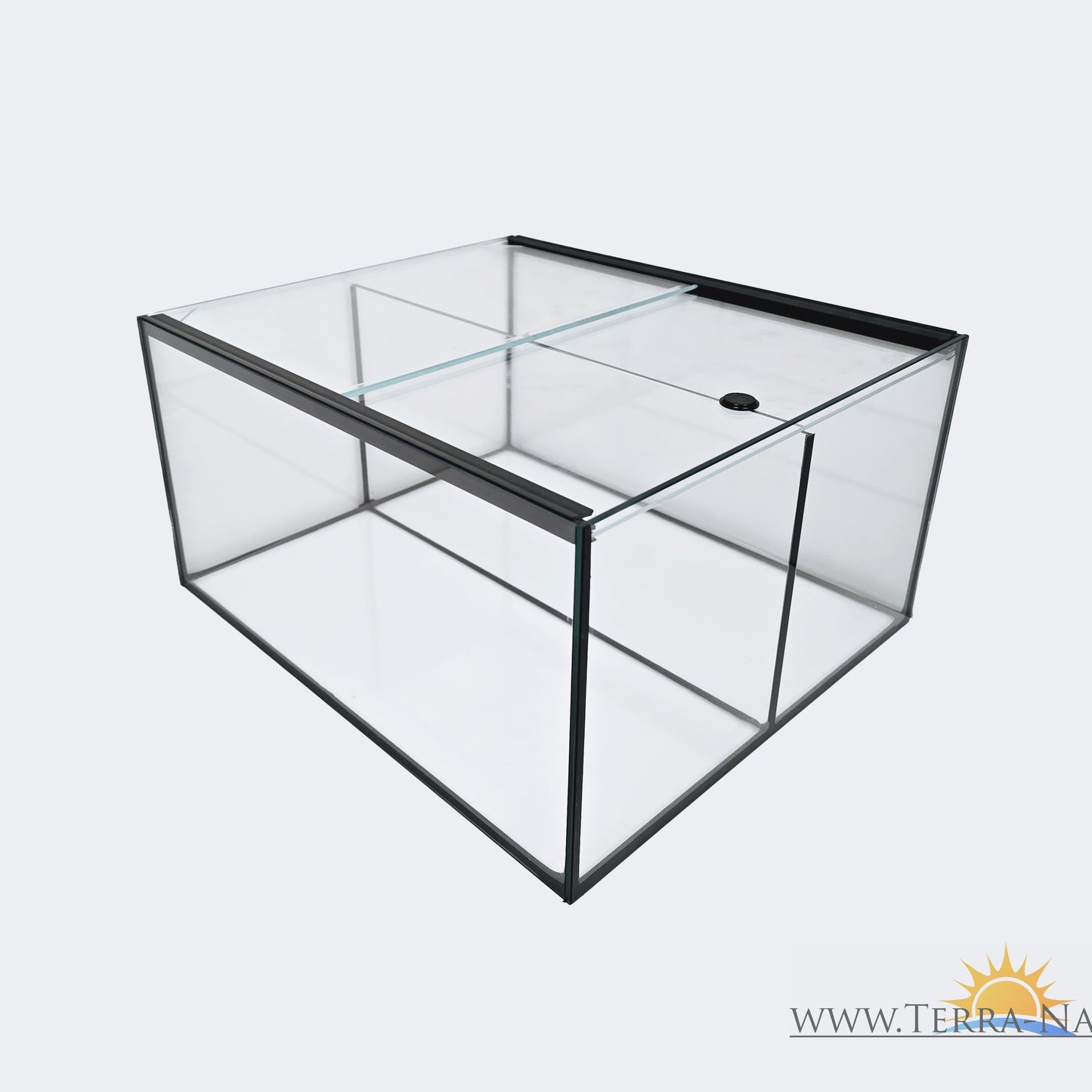 Aquarium 33x38x20cm für Kallax Regal 25 Liter schwarz mit Trennscheibe