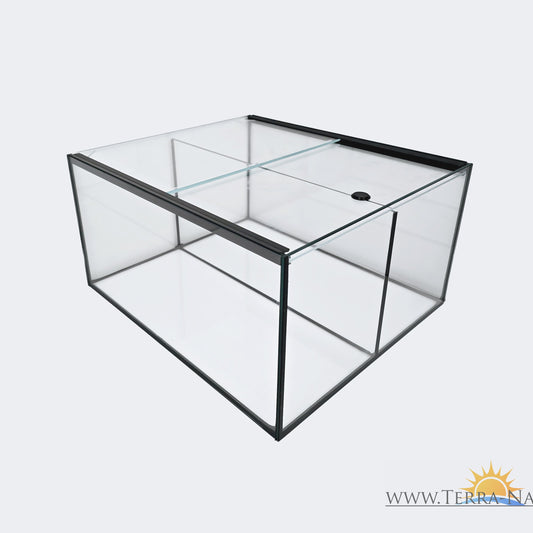 Aquarium 33x38x20cm für Kallax Regal 25 Liter schwarz mit Trennscheibe