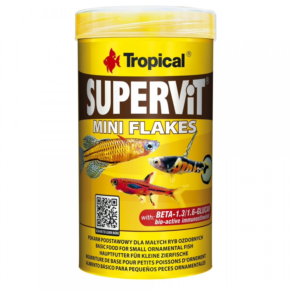 Tropical SUPERVIT Flocons Mini, nourriture en flocons pour tous les poissons d'aquarium